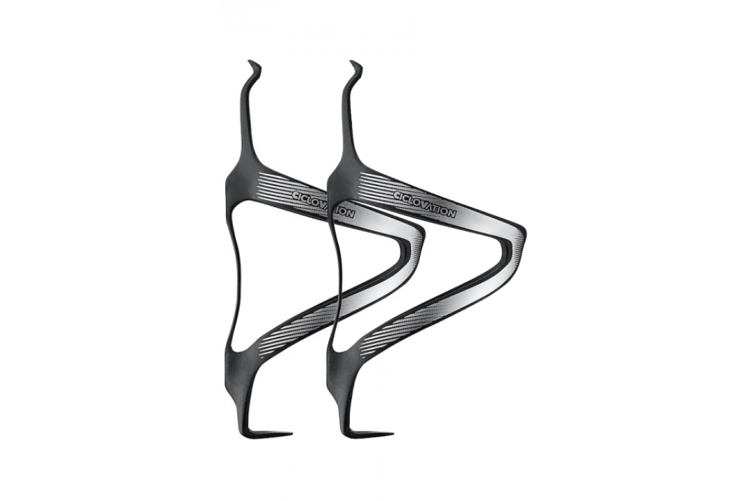 Ciclovation Premium Carbon Bottle Cages - Flash Silver (Pair)