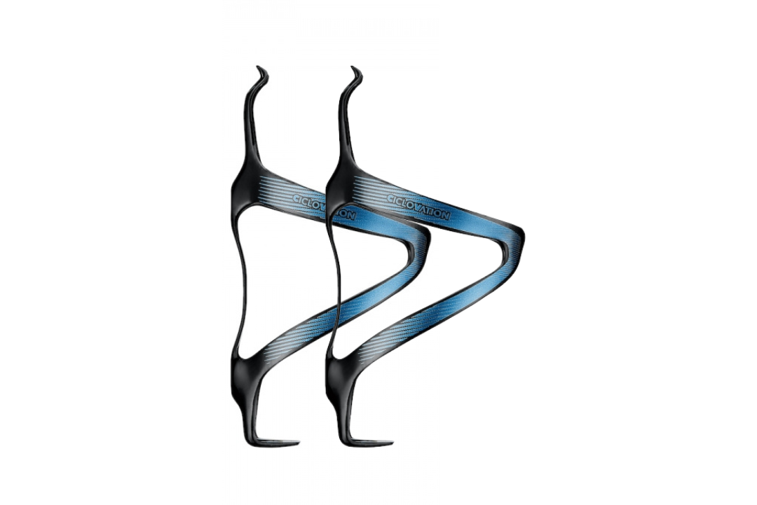 Ciclovation Premium Carbon Bottle Cages - Diamond Blue (Pair)