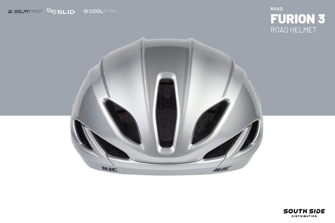 HJC FURION 3 Silver Red Road Helmet