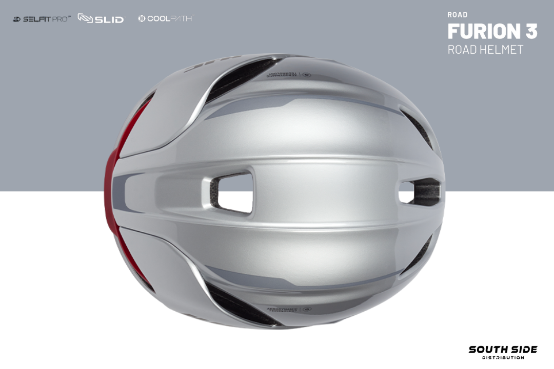 HJC FURION 3 Silver Red Road Helmet